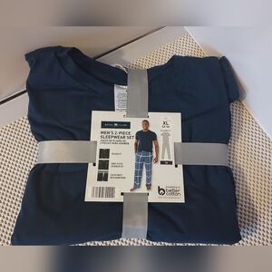 Royal Class Men's Size XL (42-44) Sleepwear Set Relaxed Fit Blue/White Pajamas